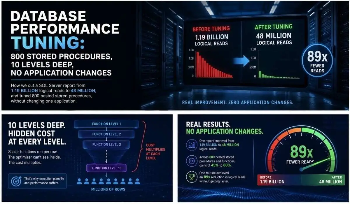 Database optimization without changing the application.