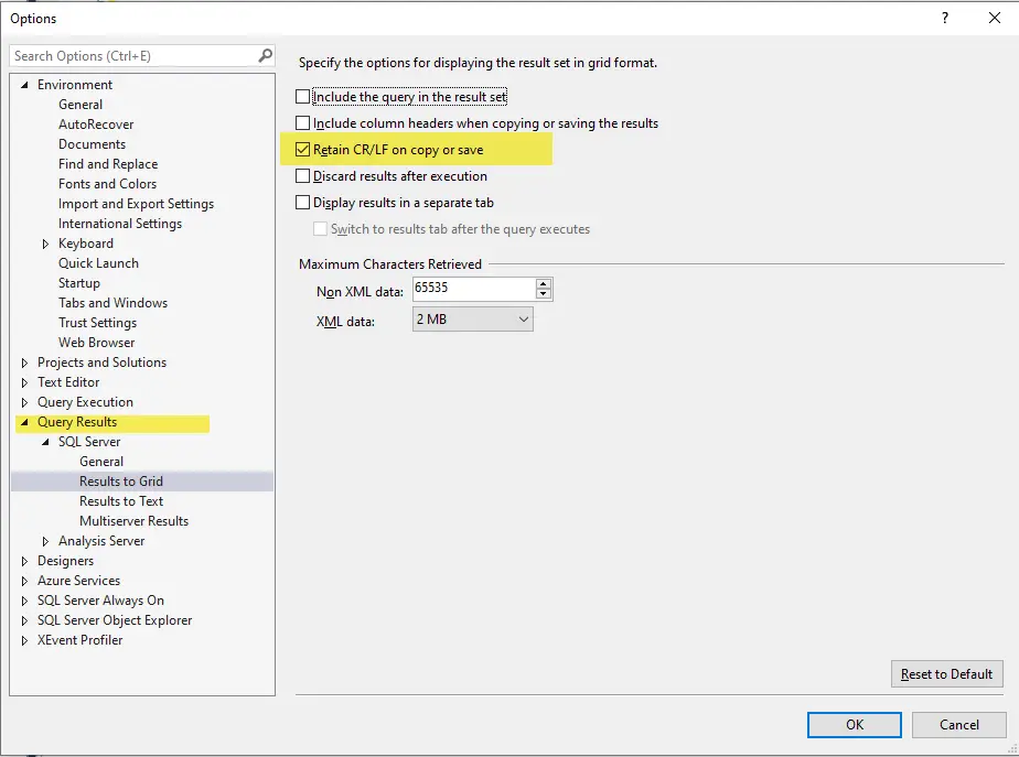 Just check mark the Retain CR/LF on copy or save option to setup the Carriage Return and Line Break and Tab as well.